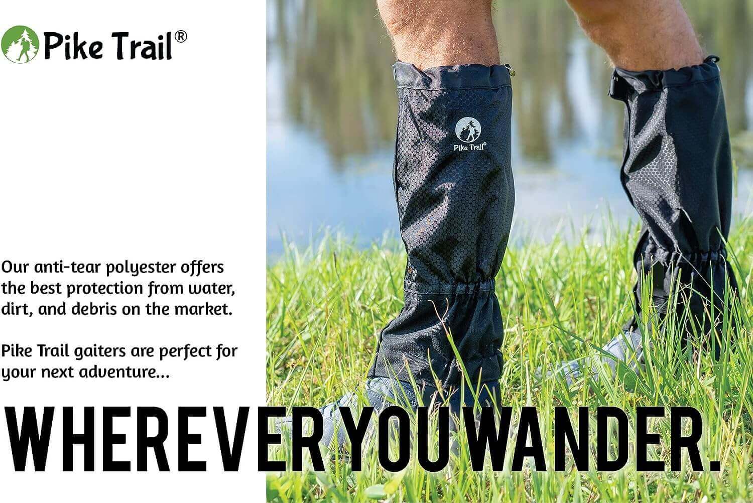 Shop The Latest >Pike Trail Waterproof and Adjustable Boot Gaiters For Hiking > *Only $41.99*> From The Top Brand > *Pike Traill* > Shop Now and Get Free Shipping On Orders Over $45.00 >*Shop Earth Foot*